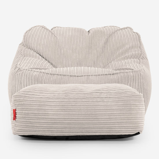 Sloucher Bean Bag Chair - Cord Ivory 02
