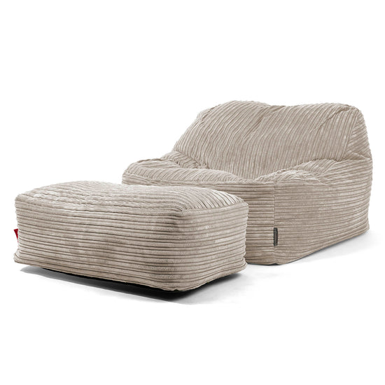 Sloucher Bean Bag Chair - Cord Mink 01