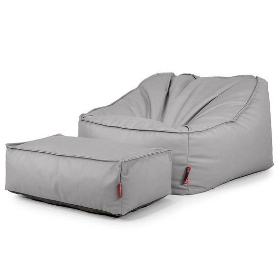 Sloucher Bean Bag Chair - Vegan Leather Grey 02