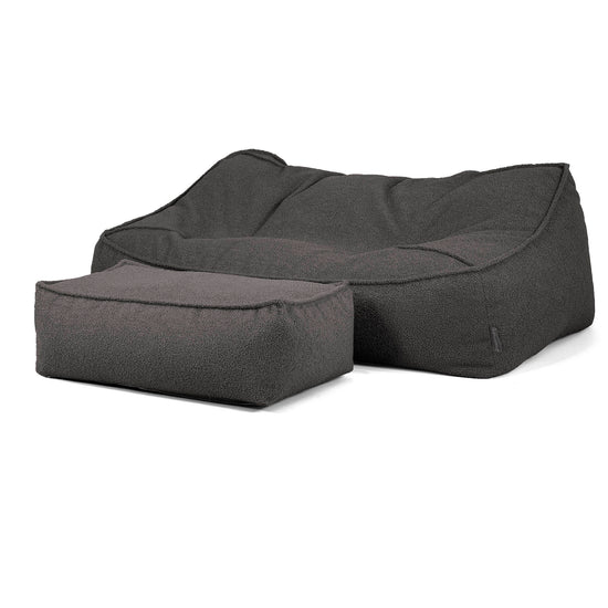 Sloucher Bean Bag Sofa - Boucle Graphite Grey 02