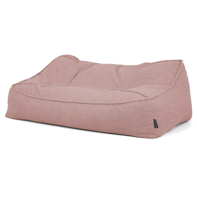 Sloucher Bean Bag Sofa - Boucle Pink 03