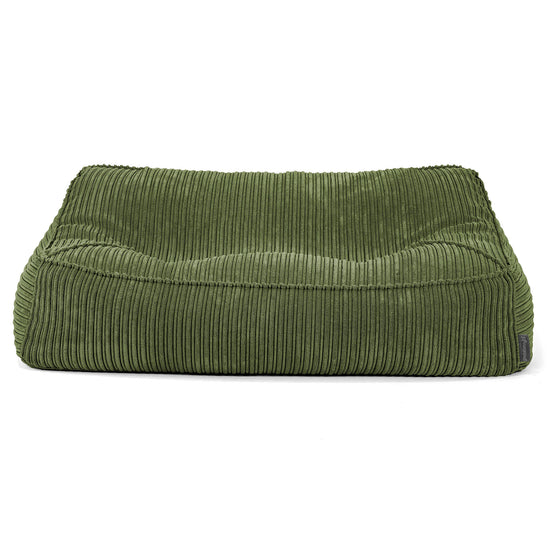 Sloucher Bean Bag Sofa - Cord Forest Green 03