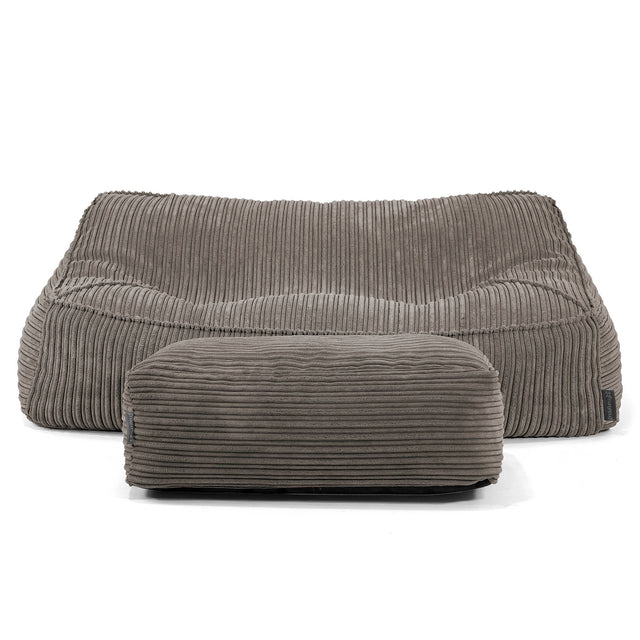 Sloucher Bean Bag Sofa - Cord Graphite Grey 01