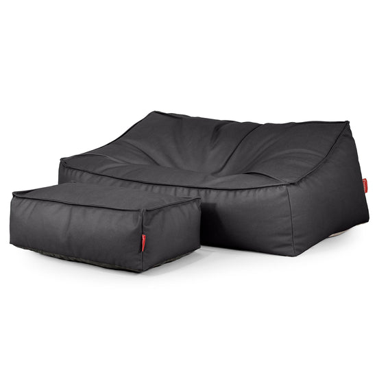 Sloucher Bean Bag Sofa - Vegan Leather Black 02