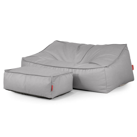 Sloucher Bean Bag Sofa - Vegan Leather Grey 02