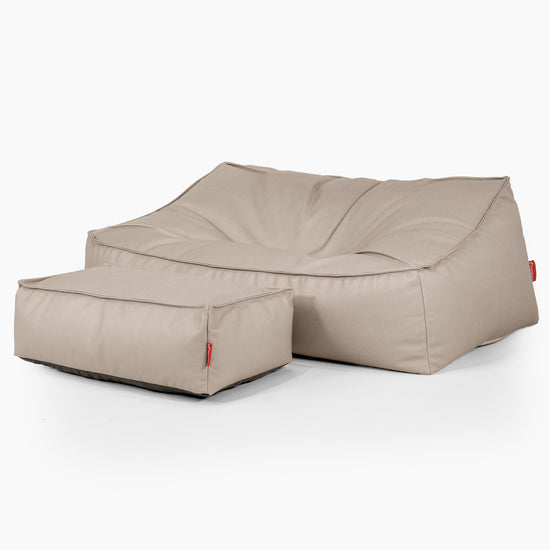 Sloucher Bean Bag Sofa - Vegan Leather Ivory 02