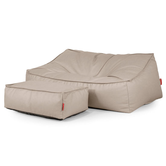 Sloucher Bean Bag Sofa - Vegan Leather Ivory 02