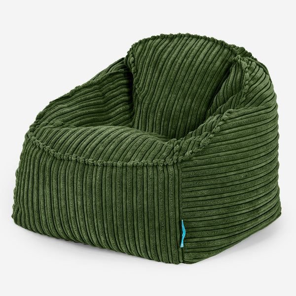 Sloucher Child's Bean Bag 2-10 yr - Cord Forest Green 01