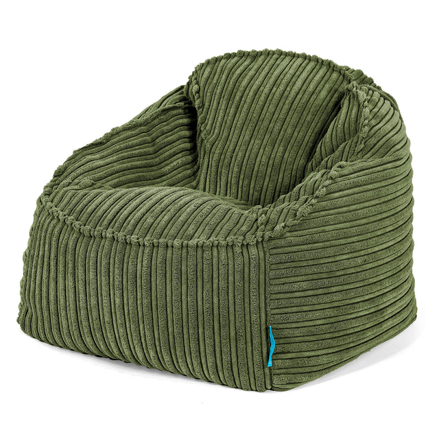 Sloucher Child's Bean Bag 2-6 yr - Cord Forest Green 01
