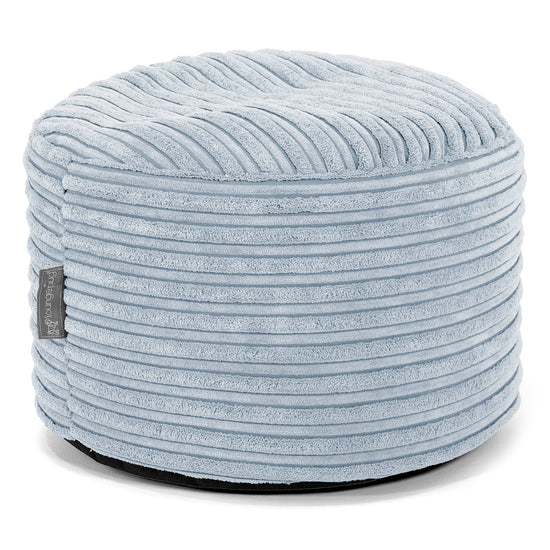 Small Round Footstool - Cord Baby Blue 01
