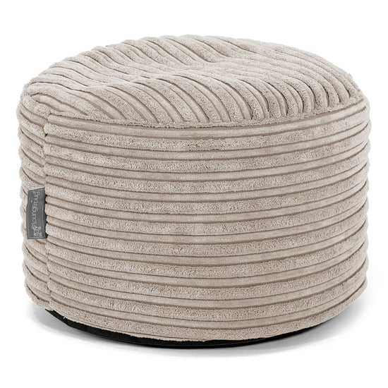 Small Round Footstool - Cord Mink 01
