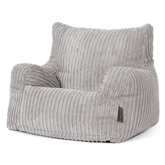 Teens Bean Bag Armchair 6-14 yr - Cord Aluminium Silver 02