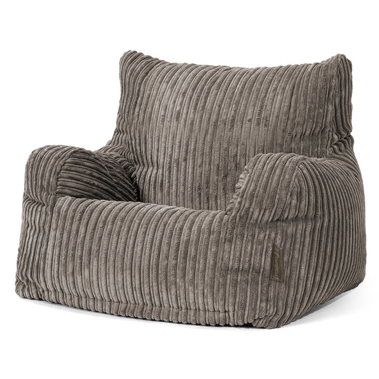 Teens Bean Bag Armchair 6-14 yr - Cord Graphite Grey 02