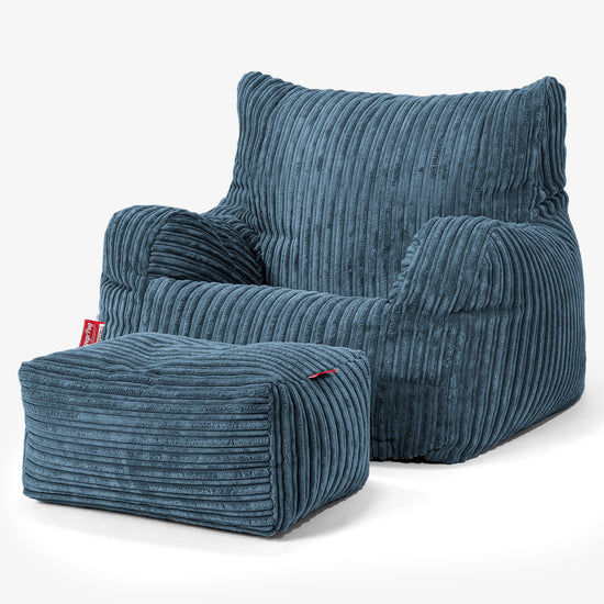 Teens Bean Bag Armchair 6-14 yr - Cord Navy Blue 03