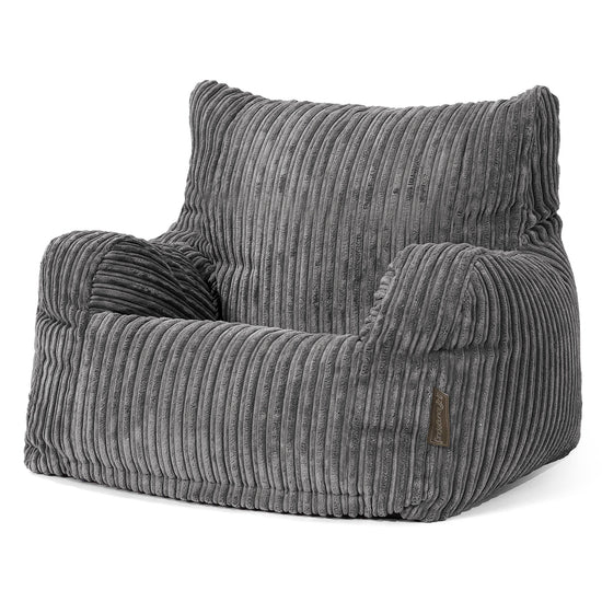 Teens Bean Bag Armchair 6-14 yr - Cord Steel Grey 02