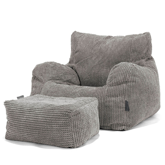Teens Bean Bag Armchair 6-14 yr - Pom Pom Charcoal 03