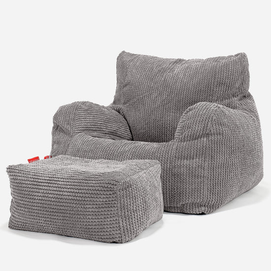 Teens Bean Bag Armchair 6-14 yr - Pom Pom Charcoal 03