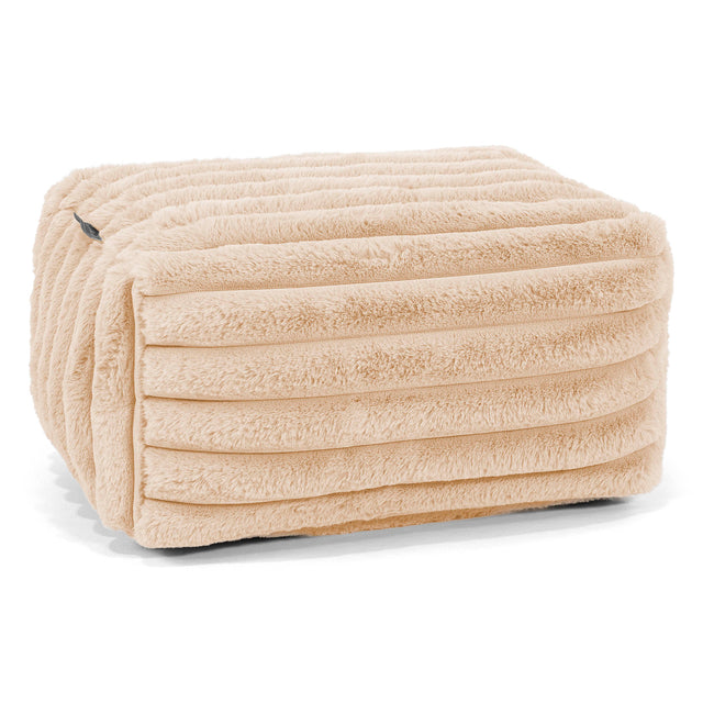 Small Footstool - Ultra Plush Cord Peach 01