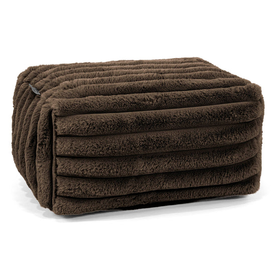 Small Footstool - Ultra Plush Cord Sable 01