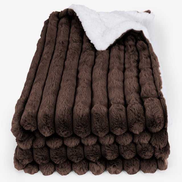 Sherpa Throw / Blanket - Ultra Plush Cord Sable 01