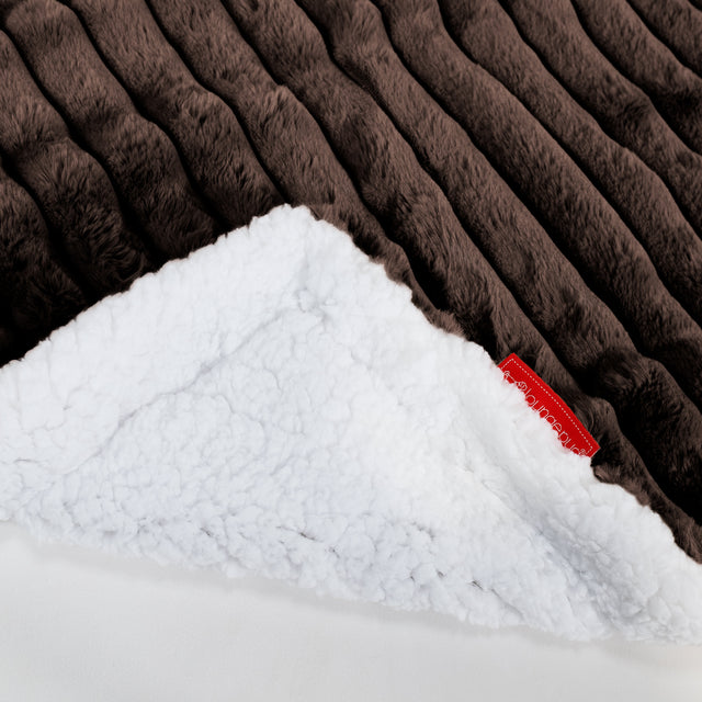 Sherpa Throw / Blanket - Ultra Plush Cord Sable 02