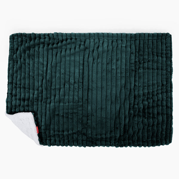 Sherpa Throw / Blanket - Ultra Plush Cord Teal 02