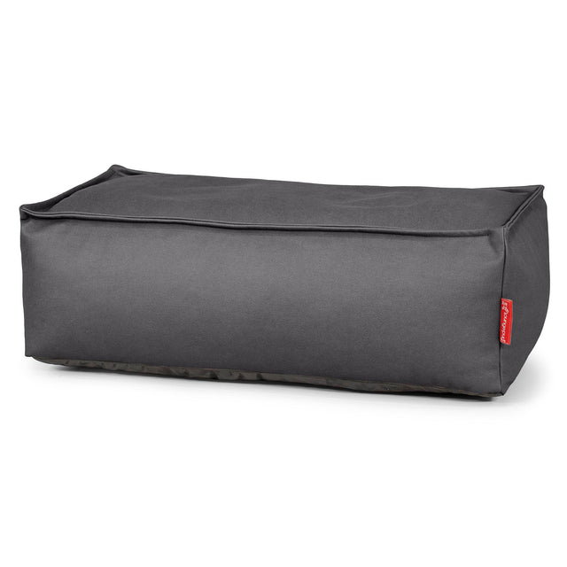 Large Footstool - Vegan Leather Black 01