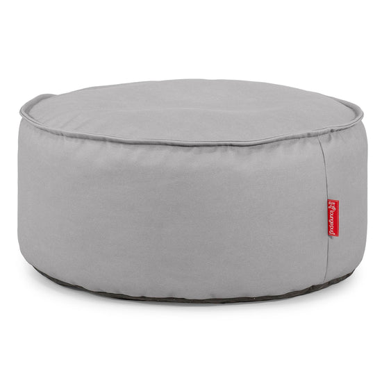 Large Round Pouffe - Vegan Leather Grey 01