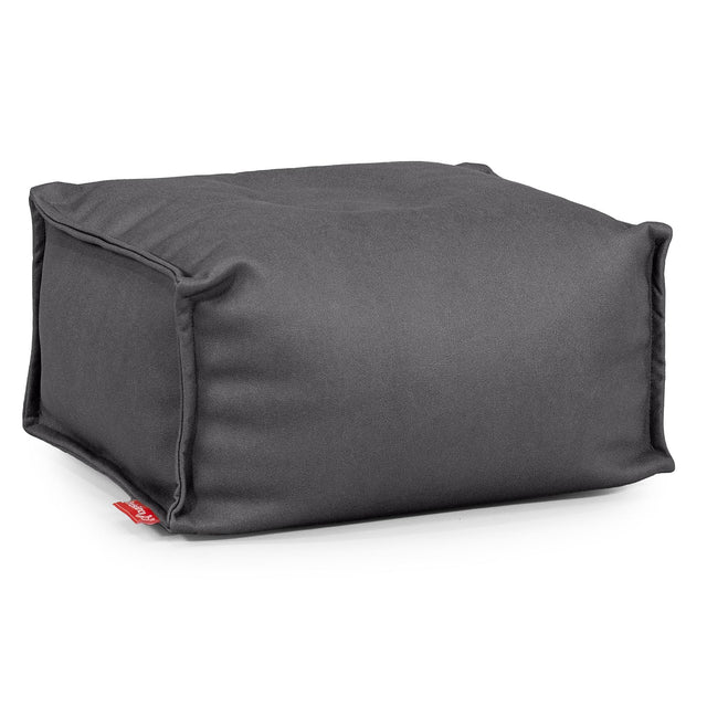 Small Footstool - Vegan Leather Black 01