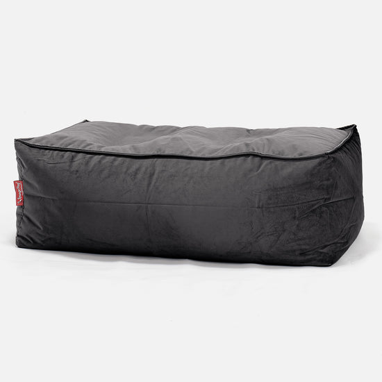 Large Footstool - Velvet Graphite Grey 01