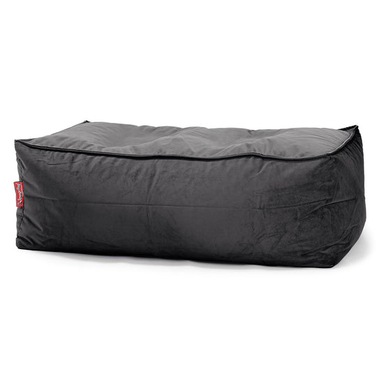 Large Footstool - Velvet Graphite Grey 01