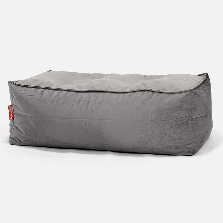 CloudSac 100 Memory Foam Footstool - Velvet Silver 01