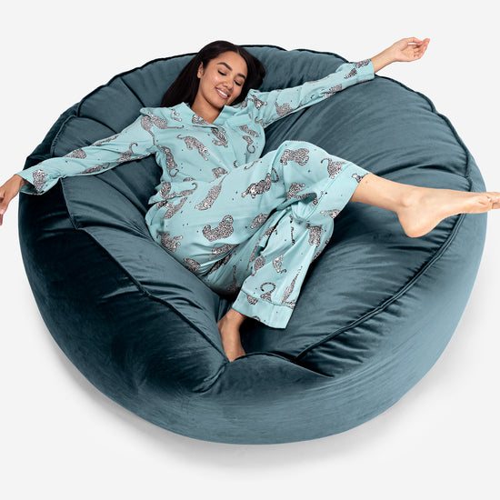 Mega Mammoth Bean Bag Sofa - Velvet Teal 01