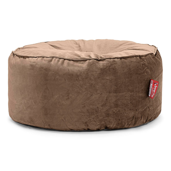 Large Round Pouffe - Velvet Espresso 01