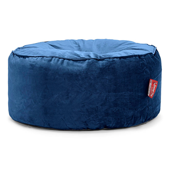 Large Round Pouffe - Velvet Midnight Blue 01