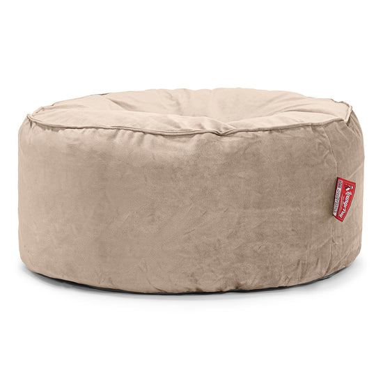 Large Round Pouffe - Velvet Mink 01