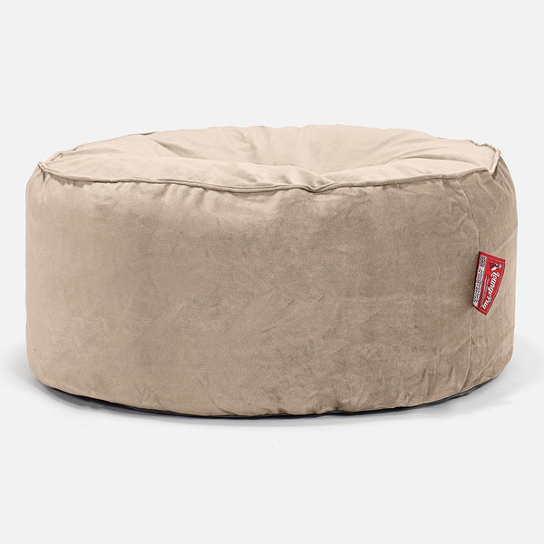 Large Round Pouffe - Velvet Mink 01