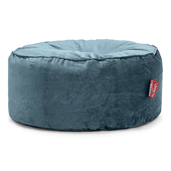 Large Round Pouffe - Velvet Teal 01