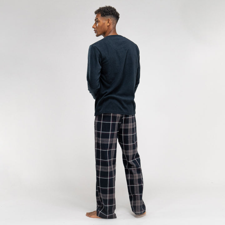 Men's Navy Check Pyjamas 05