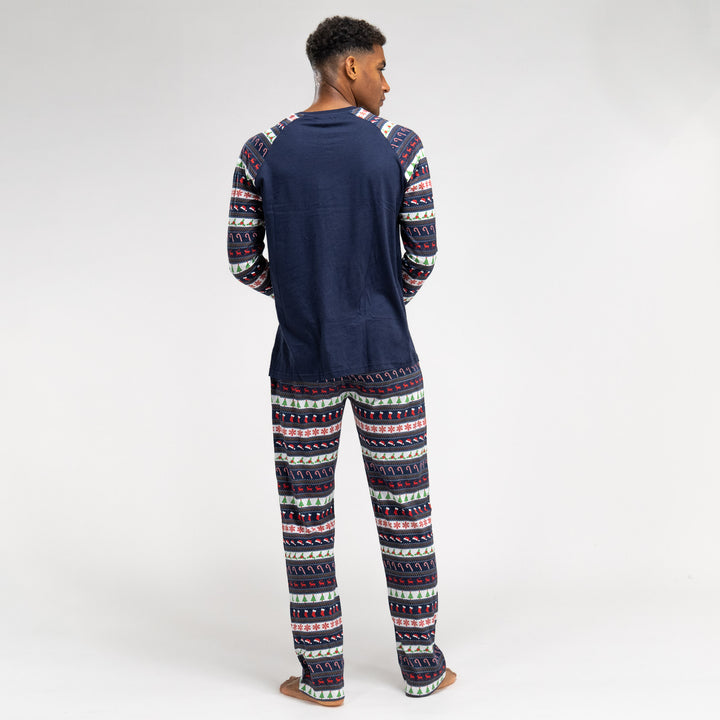 Men's Christmas Fairisle Printed Jersey Pyjamas 04