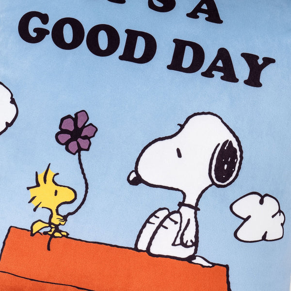 Snoopy Scatter Cushion Cover 47 x 47cm - Good Day Fabric Close-up Image