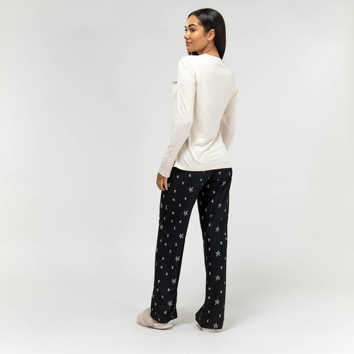 Women's Stars Slogan Jersey Pyjamas 05