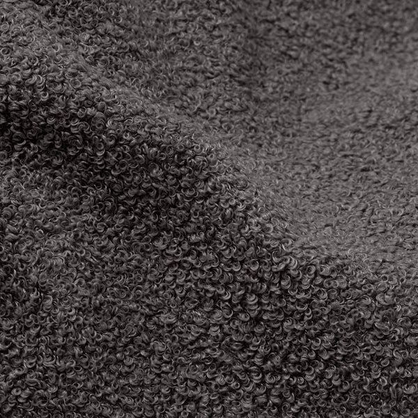 Small Footstool - Boucle Graphite Grey Fabric Close-up Image