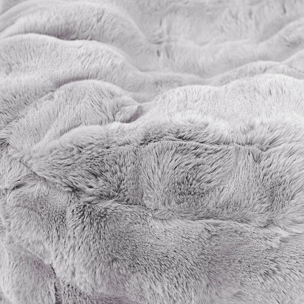 Extra Large Scatter Cushion Cover 70 x 70cm - Bubble Faux Fur Grey Fabric Close-up Image