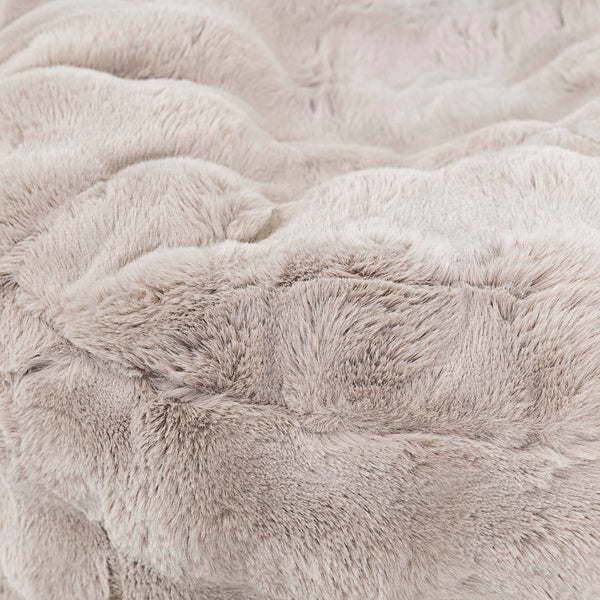 Sloucher Bean Bag Sofa - Bubble Faux Fur Mink Fabric Close-up Image