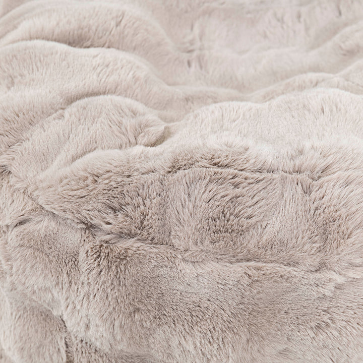 Sloucher Bean Bag Sofa - Bubble Faux Fur Mink 04