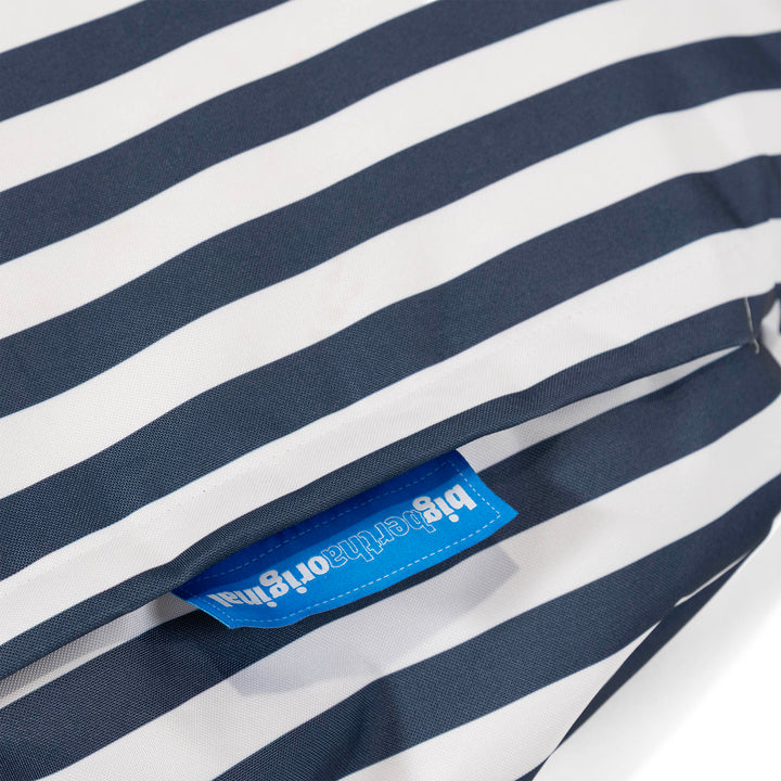 Flexforma Outdoor Adult Bean Bag Chair - Stripe Navy Blue 03
