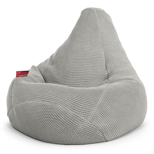 Highback Bean Bag Chair - Ellos Knitted Graphite Grey