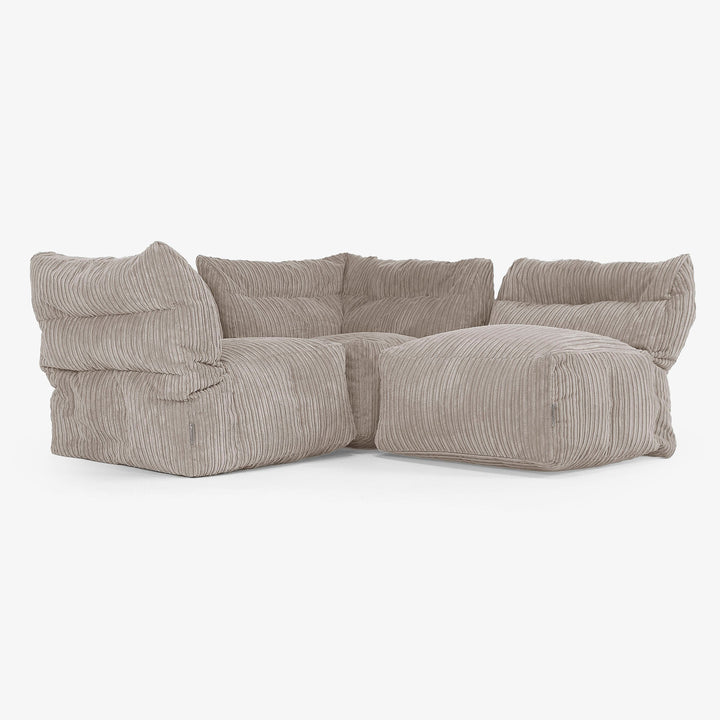 3 Piece Multi Modular Sofa Set - Cord Dovetail Grey 03