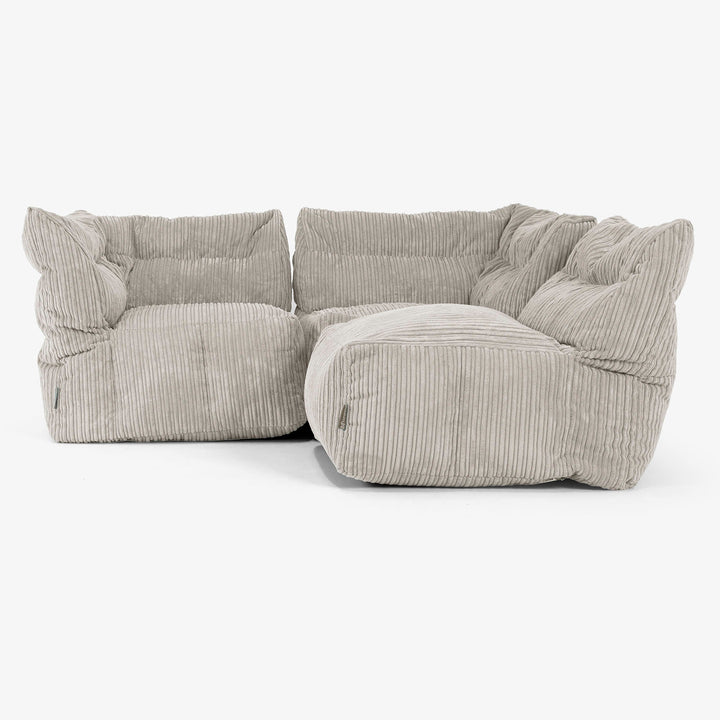 3 Piece Multi Modular Sofa Set - Cord Mink 04